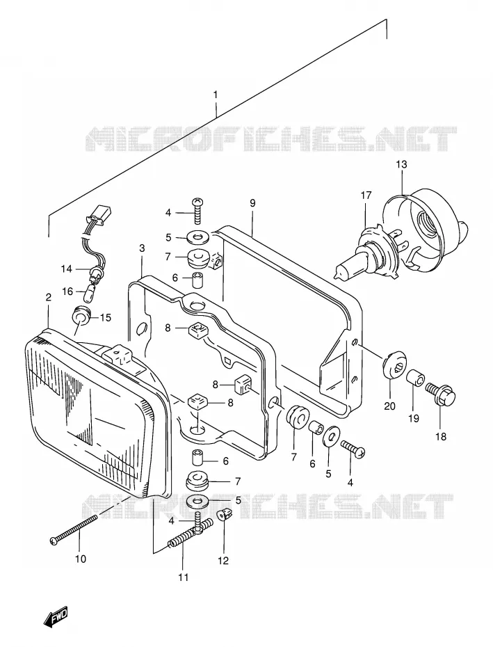PHARE Suzuki MOTO 650 DR 1998  DR650SEW(E4)