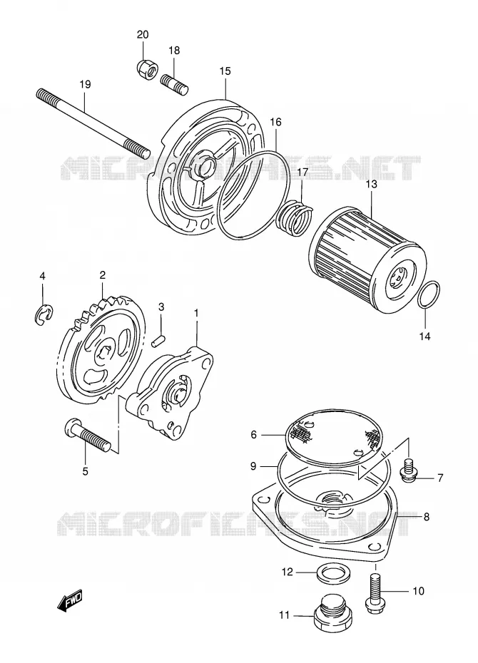 POMPE A HUILE Suzuki MOTO 125 DR 2000  DR125SEUY(E4)