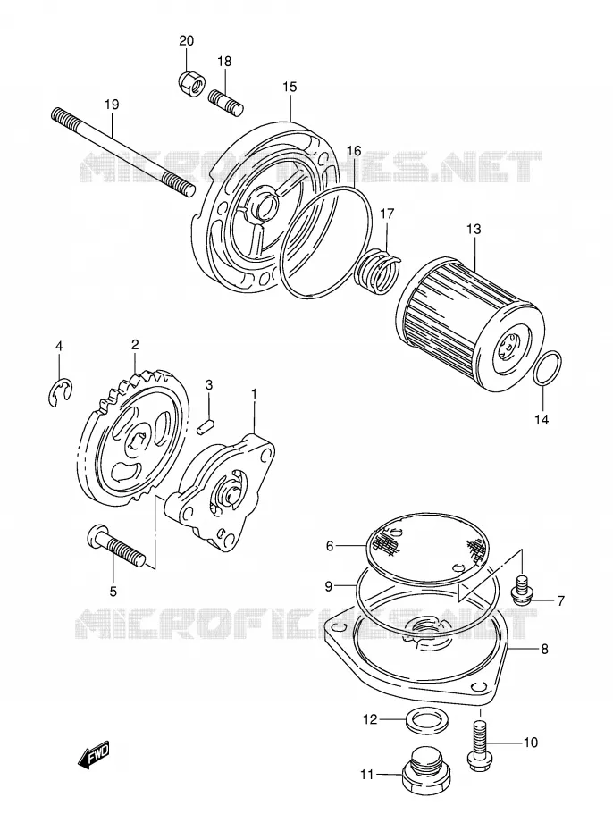 POMPE A HUILE Suzuki MOTO 125 DR 2001  DR125SEUK1(E2)