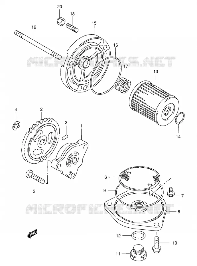 POMPE A HUILE Suzuki MOTO 200 DR 1996  DR200SET(E24)