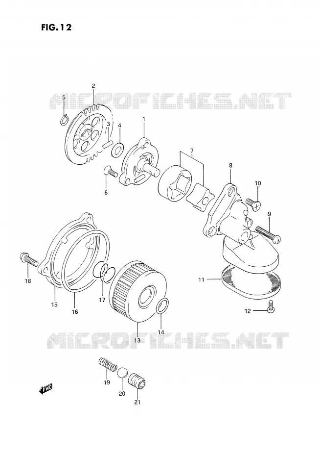 POMPE A HUILE Suzuki MOTO 350 DR 1993  DR350SP(E2)