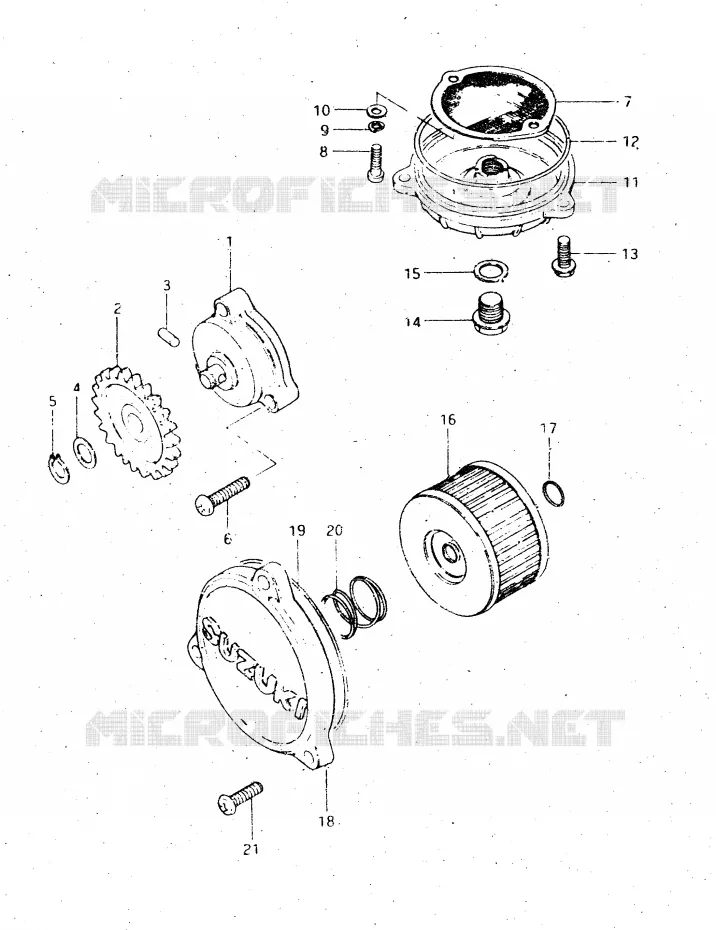 POMPE A HUILE Suzuki MOTO 500 DR 1983  DR500SD(E1)