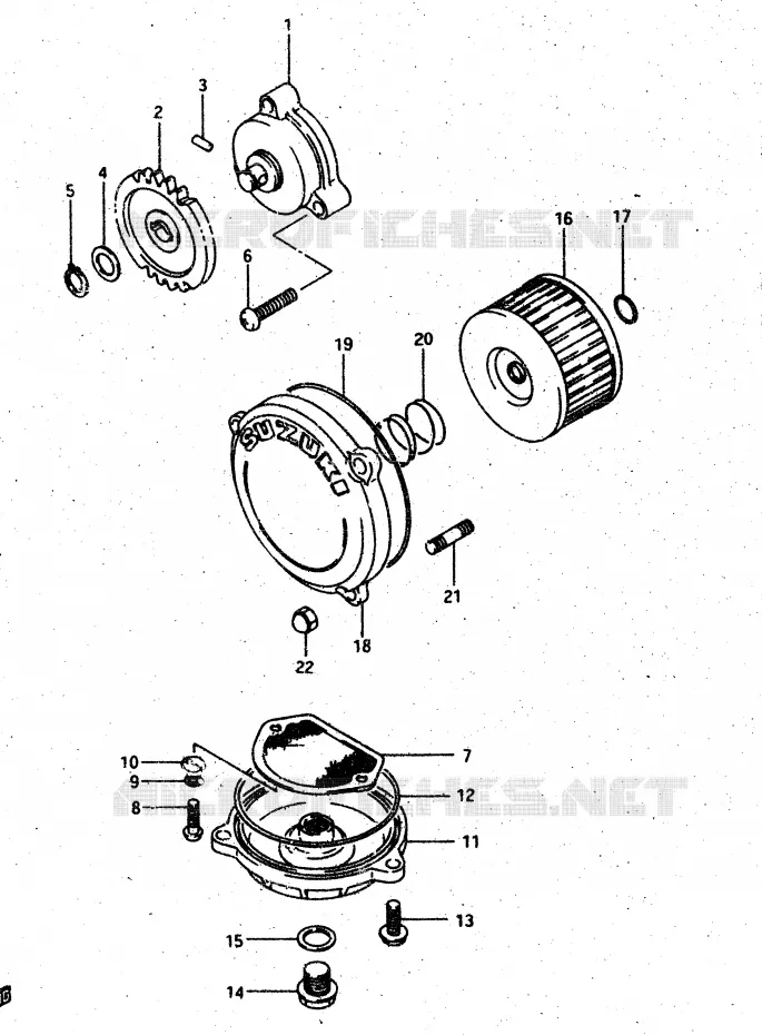 POMPE A HUILE Suzuki MOTO 500 DR 1987  DR500SH(G/H/J)