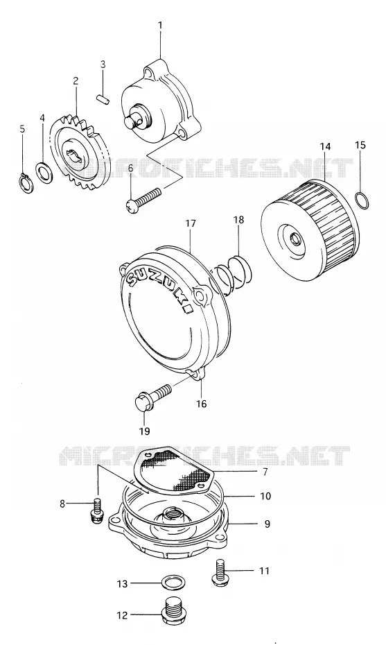POMPE A HUILE Suzuki MOTO 650 DR 1990  DR650RSL(E2)