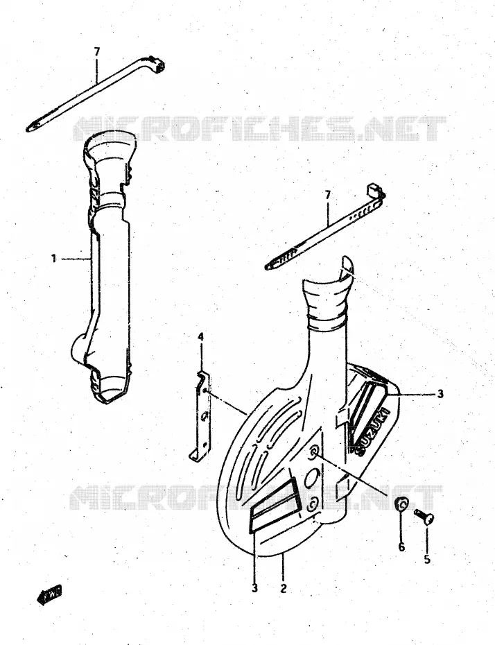 PROTECTIONS DE FOURCHE (MODELE H/J) Suzuki MOTO 500 DR 1986  DR500SG(G/H/J)