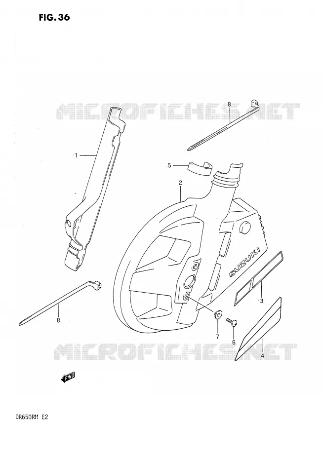 PROTECTIONS DE FOURCHE Suzuki MOTO 650 DR 1990  DR650RUL(E2)