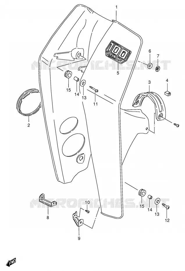 PROTEGE JAMBES (MODELE G/R/S/V) Suzuki SCOOTER 100 FB 1994  FB100DR(E71)
