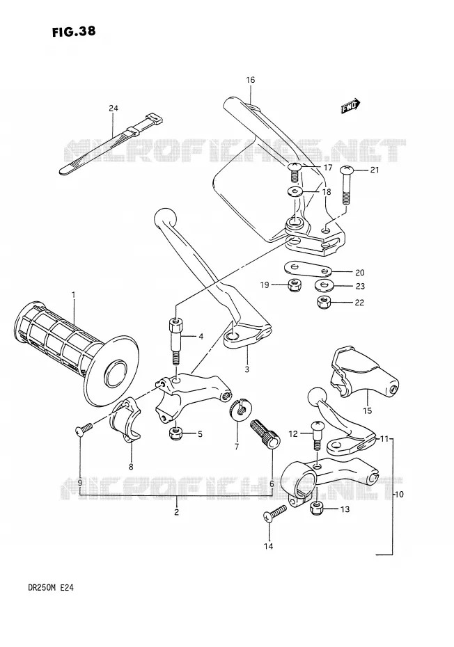 PROTEGE MAIN GAUCHE Suzuki MOTO 250 DR 1991  DR250M(E24)