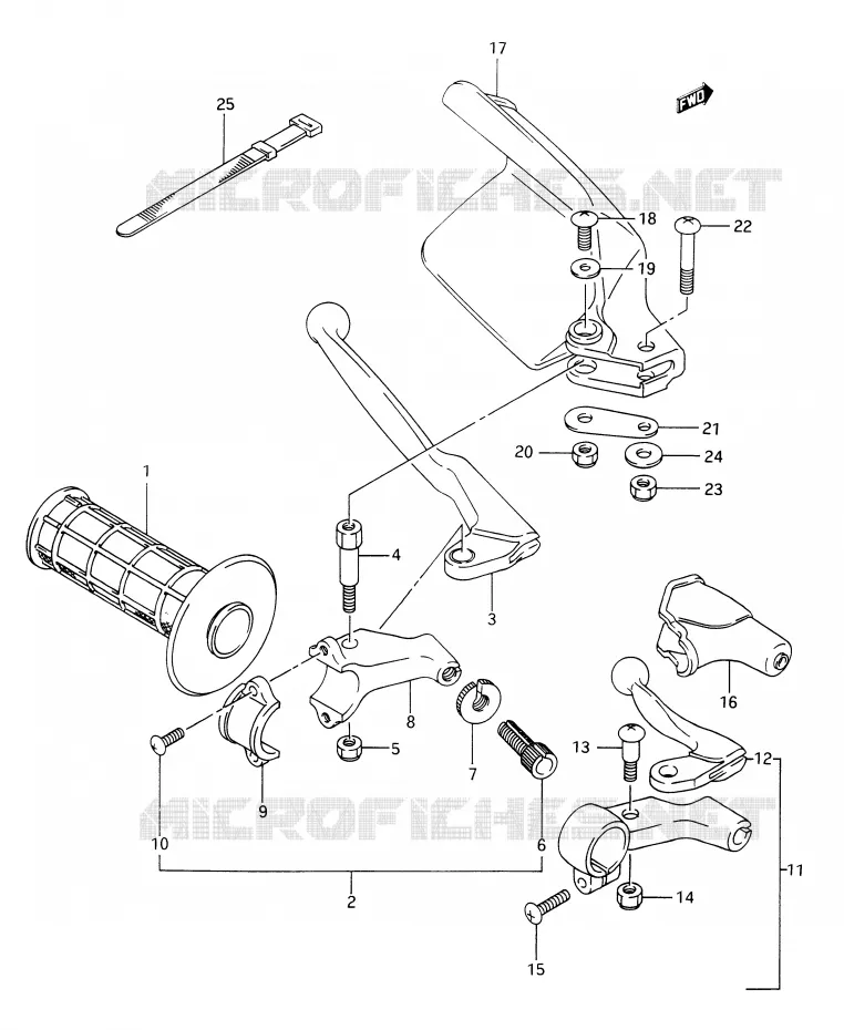 PROTEGE MAIN GAUCHE Suzuki MOTO 350 DR 1990  DR350L(E28)