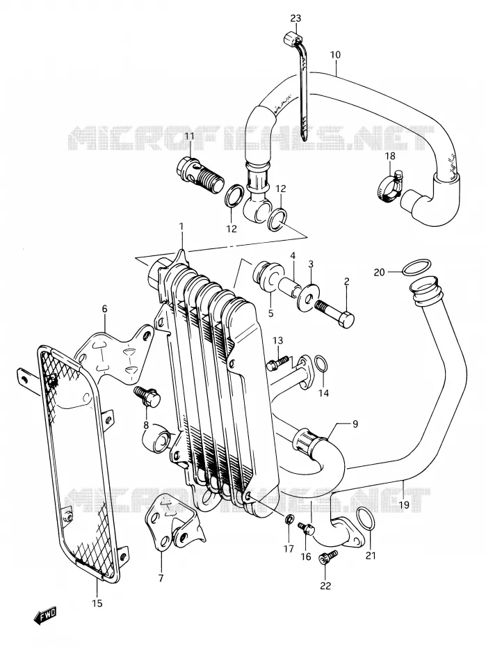 RADIATEUR D'HUILE Suzuki MOTO 650 DR 1990  DR650RSL(E2)