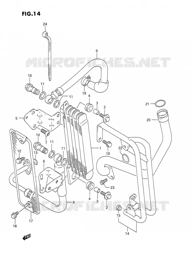 RADIATEUR D'HUILE Suzuki MOTO 650 DR 1994  DR650R(E4)
