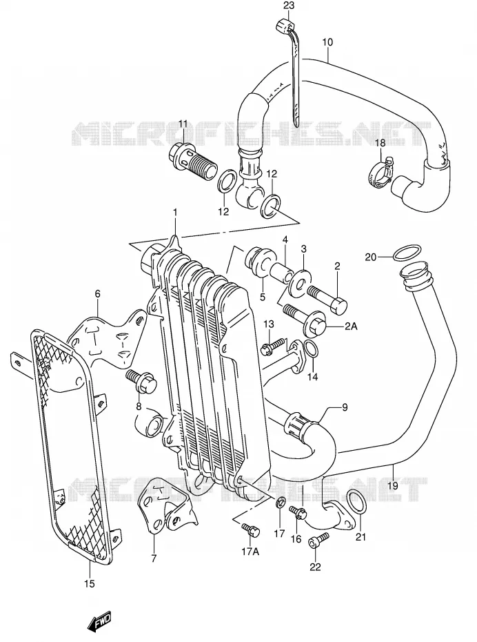 RADIATEUR D'HUILE Suzuki MOTO 650 DR 1996  DR650RSET(E4)