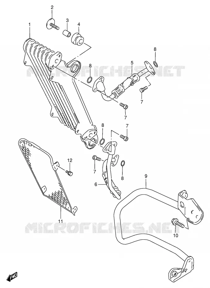RADIATEUR D'HUILE Suzuki MOTO 650 DR 1998  DR650SEW(E4)