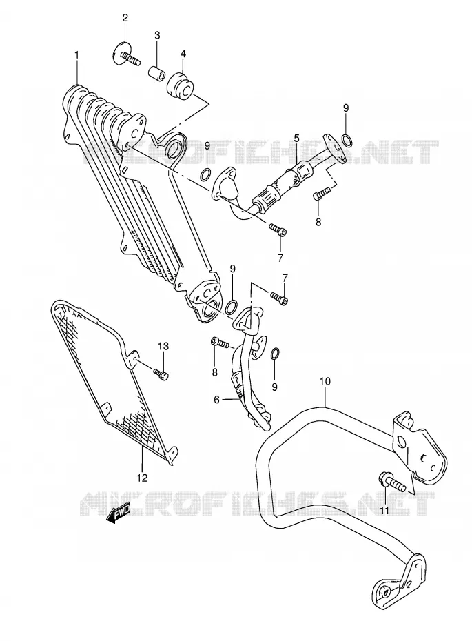 RADIATEUR D'HUILE Suzuki MOTO 650 DR 2002  DR650SEK2(E3/E28)