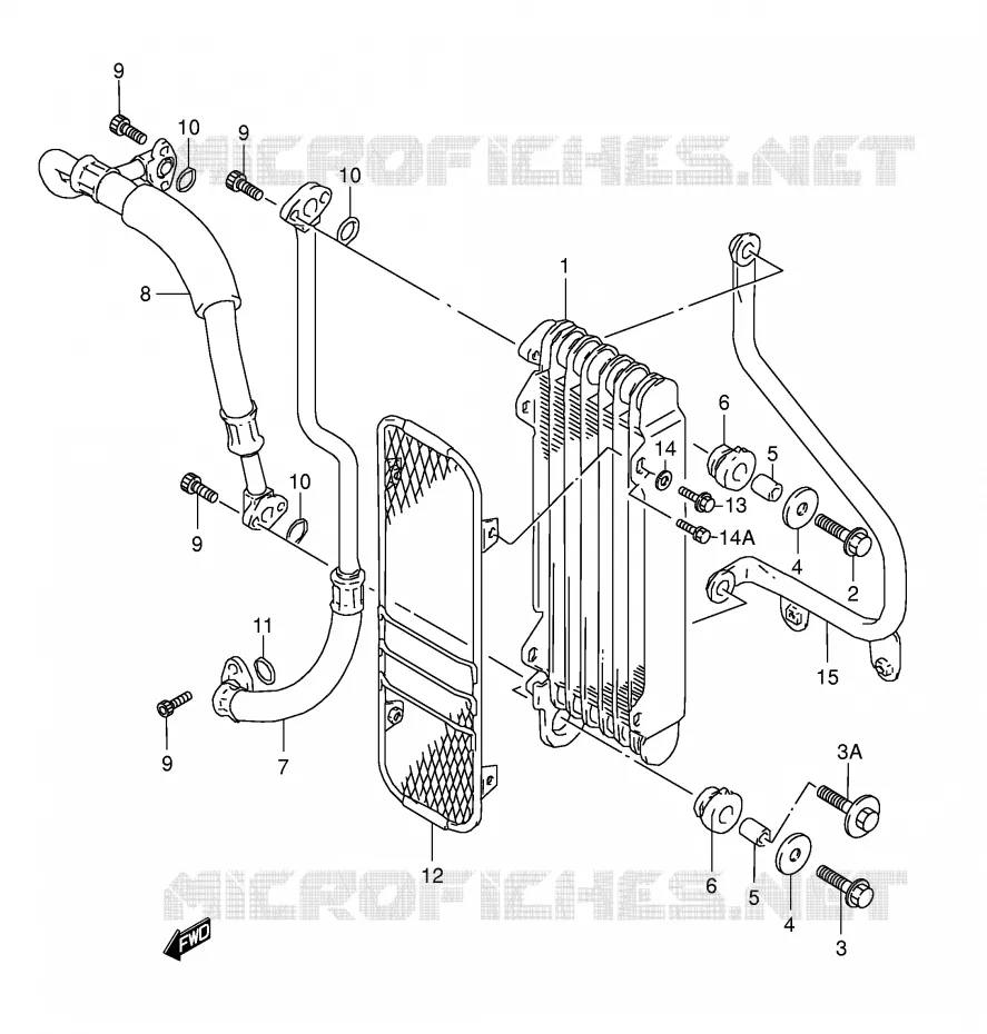 RADIATEUR D'HUILE Suzuki MOTO 800 DR 1993  DR800SP(E4)