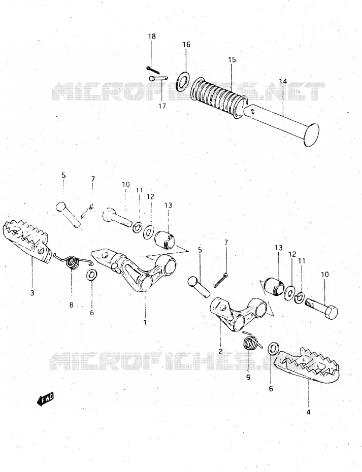 REPOSE PIED Suzuki MOTO 500 DR 1983  DR500SD(E1)