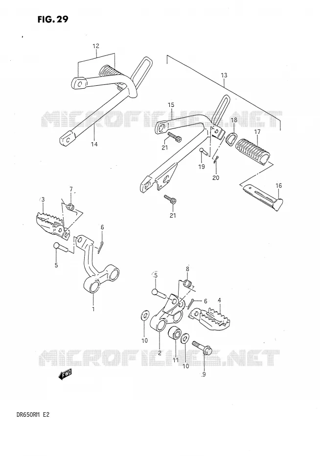 REPOSE PIED Suzuki MOTO 650 DR 1991  DR650RM(E2)