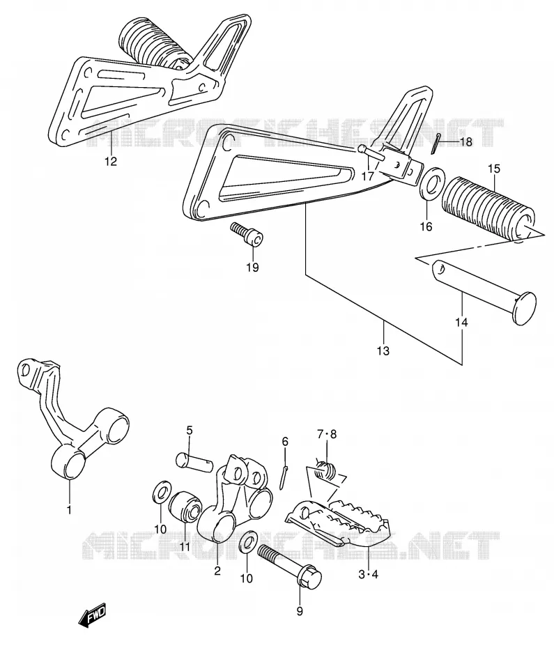 REPOSE PIED Suzuki MOTO 650 DR 1993  DR650RSEP(E4)