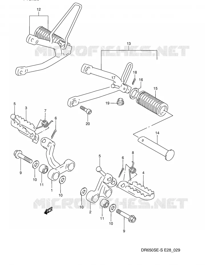REPOSE PIED Suzuki MOTO 650 DR 1993  DR650SP(E28)