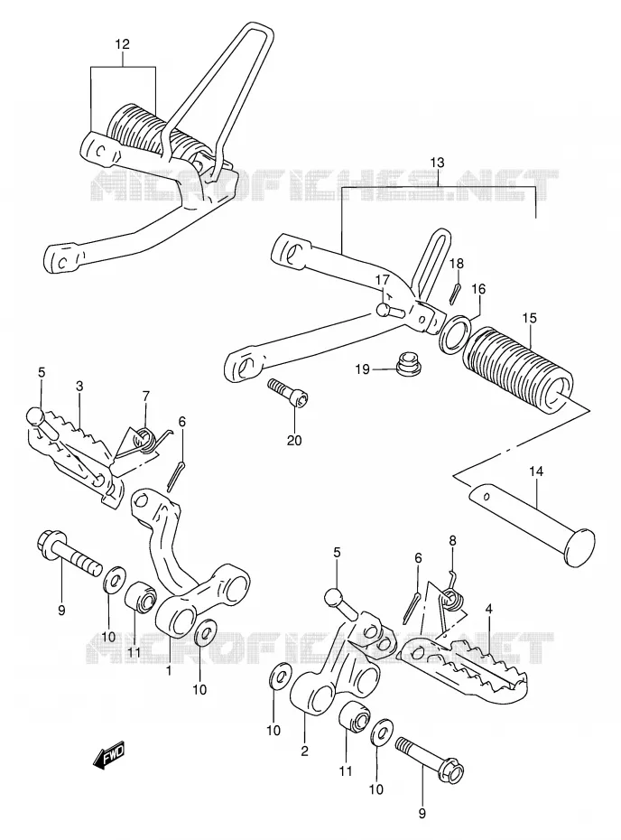 REPOSE PIED Suzuki MOTO 650 DR 1994  DR650RER(E2)