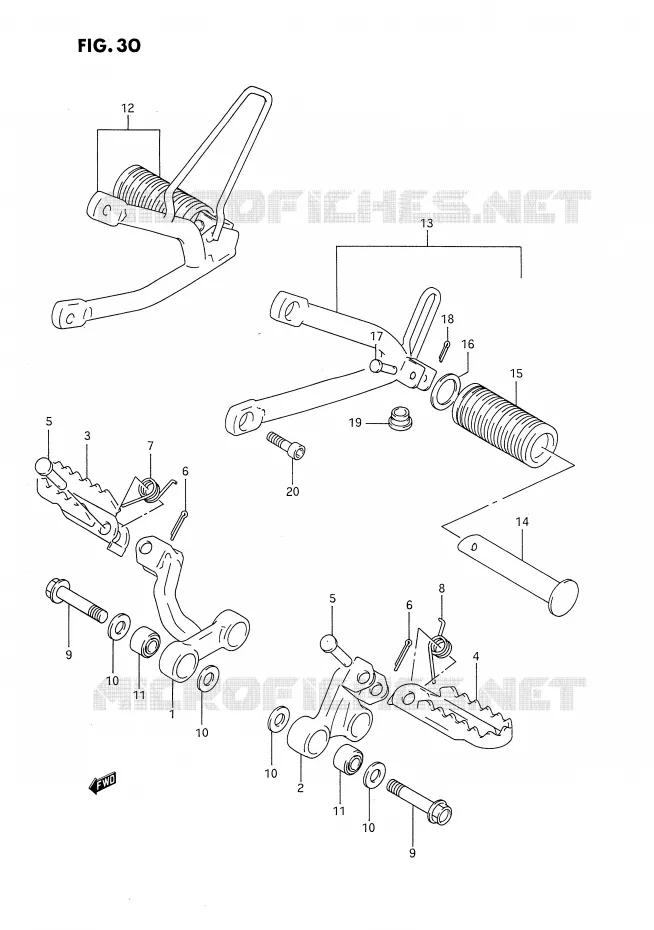 REPOSE PIED Suzuki MOTO 650 DR 1994  DR650RR(E4)