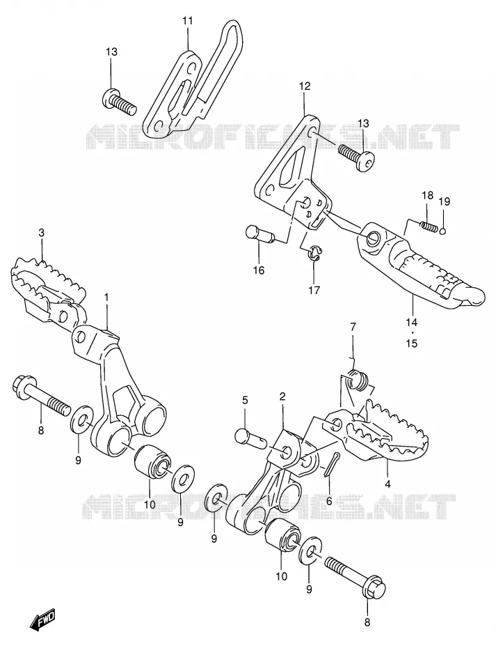 REPOSE PIED Suzuki MOTO 650 DR 1998  DR650SEW(E4)