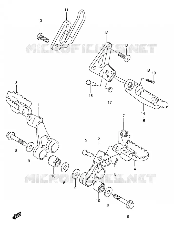 REPOSE PIED Suzuki MOTO 650 DR 2002  DR650SEK2(E4)