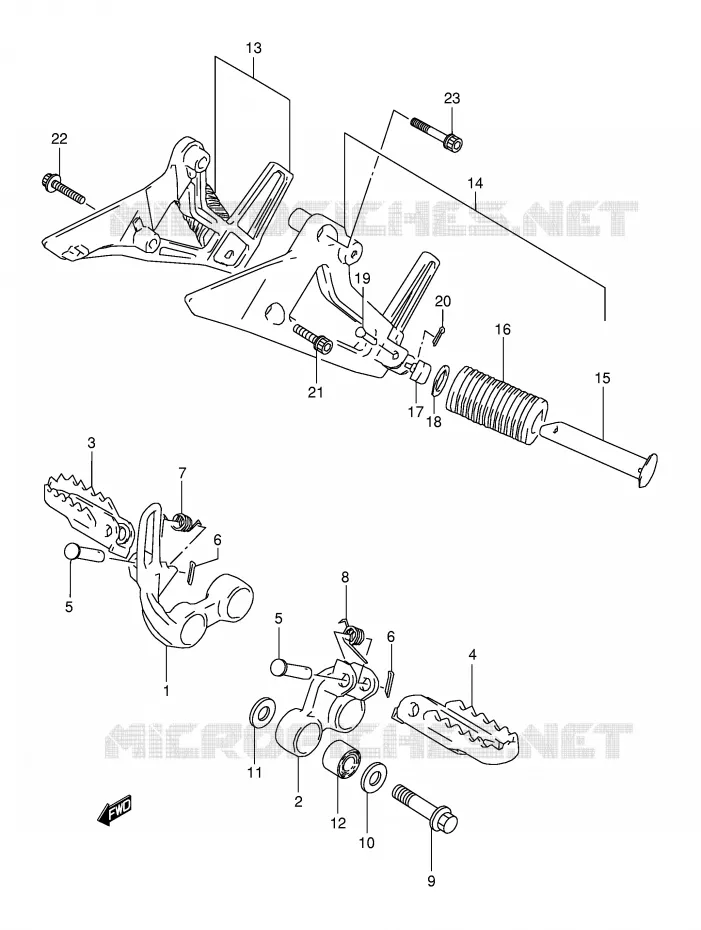 REPOSE PIED Suzuki MOTO 800 DR 1991  DR800SM(E4)