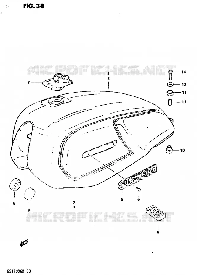 RESERVOIR D'ESSENCE (MODELE D) Suzuki MOTO 1100 GS-G 1983  GS1100GD(Z/D)