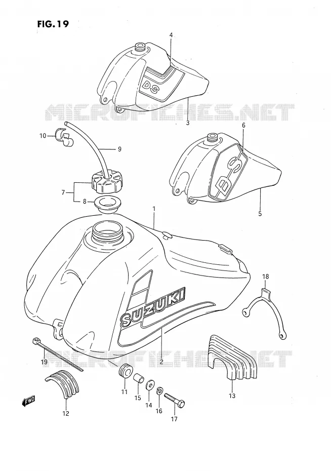 RESERVOIR D'ESSENCE (MODELE F/G/H) Suzuki MOTO 80 DS 1985  DS80F(E3)