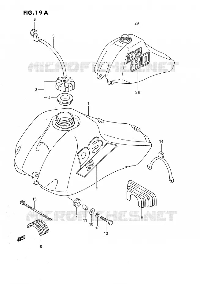 RESERVOIR D'ESSENCE (MODELE J/K) Suzuki MOTO 80 DS 1993  DS80P(E3)