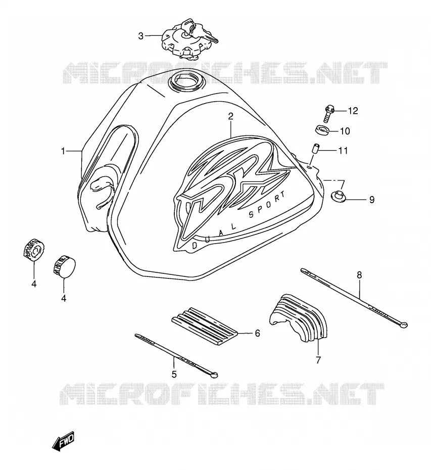 RESERVOIR D'ESSENCE (MODELE K1) Suzuki MOTO 125 DR 2002  DR125SEK2(E2)