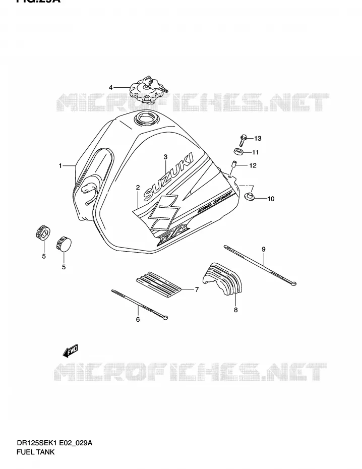 RESERVOIR D'ESSENCE (MODELE K2) Suzuki MOTO 125 DR 2001  DR125SEUK1(E2)