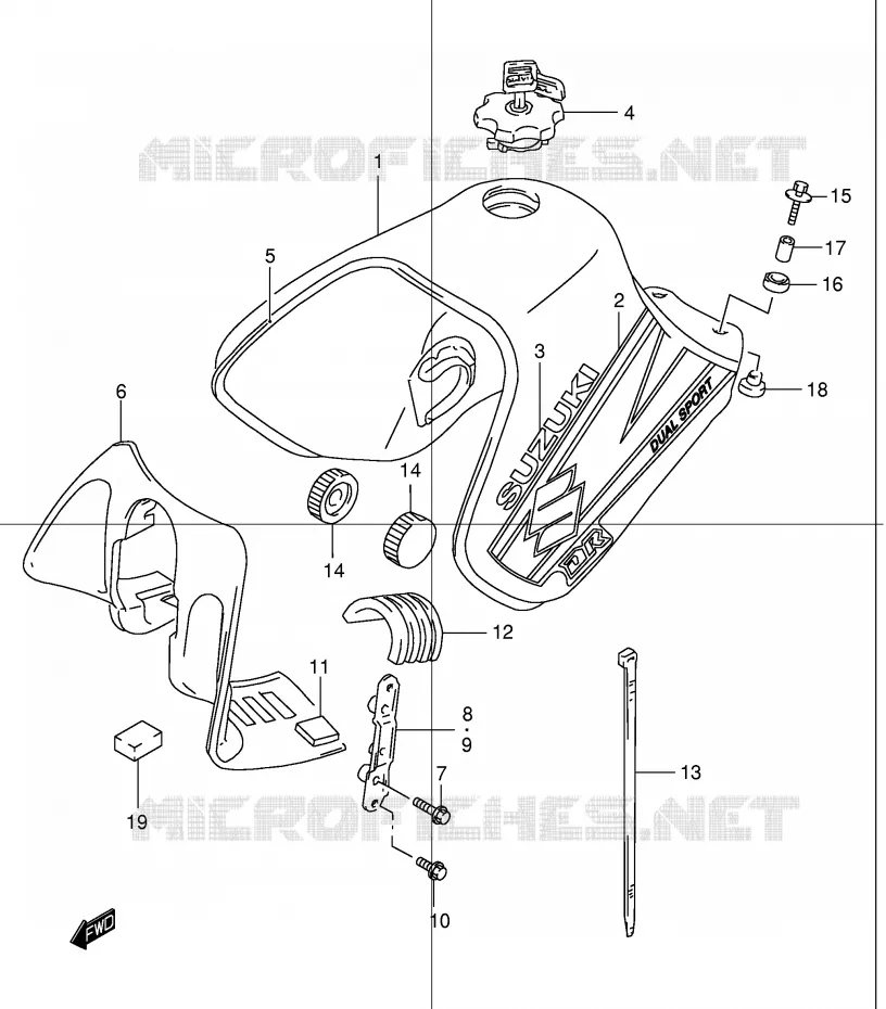 RESERVOIR D'ESSENCE (MODELE K2) Suzuki MOTO 650 DR 2001  DR650SEUK1(E4)