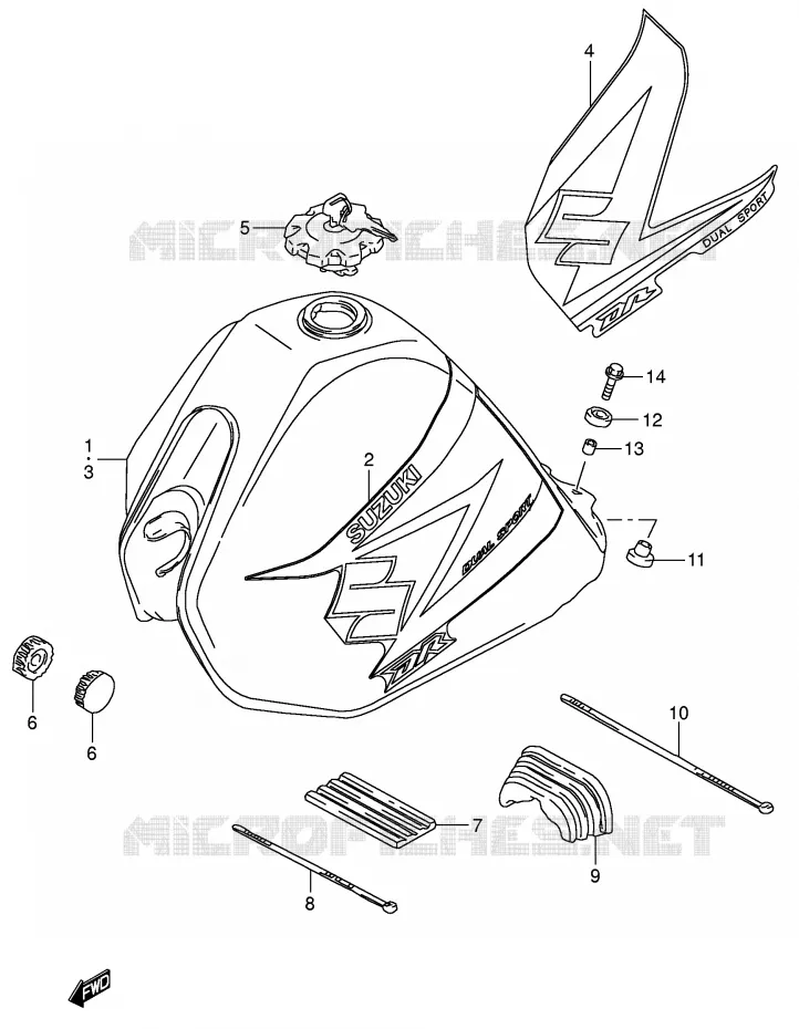 RESERVOIR D'ESSENCE (MODELE K4/K5) Suzuki MOTO 200 DR 2005  DR200SEK5(E24)