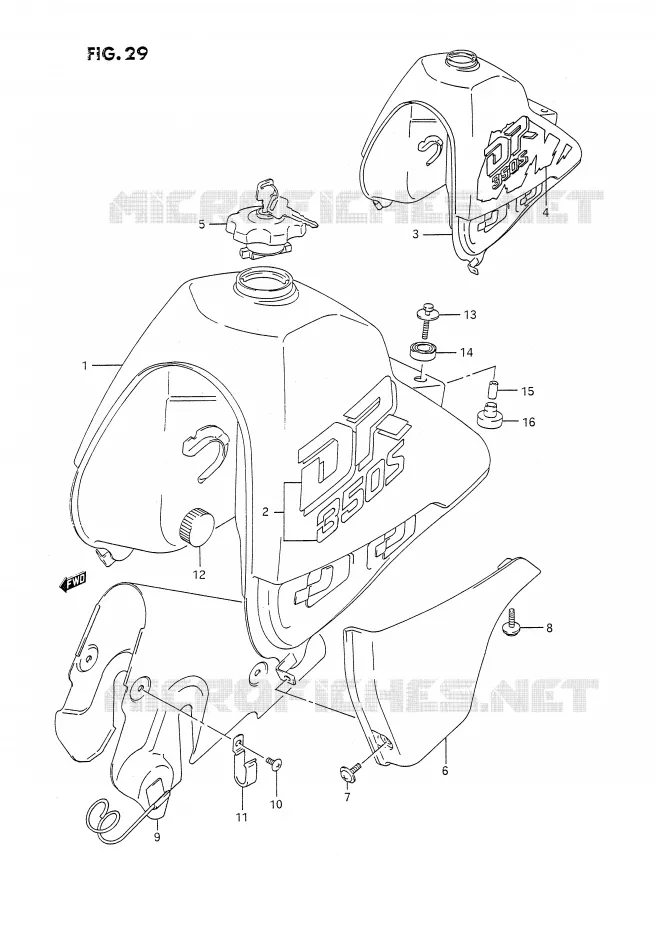RESERVOIR D'ESSENCE (MODELE L/M) Suzuki MOTO 350 DR 1994  DR350SR(E2)