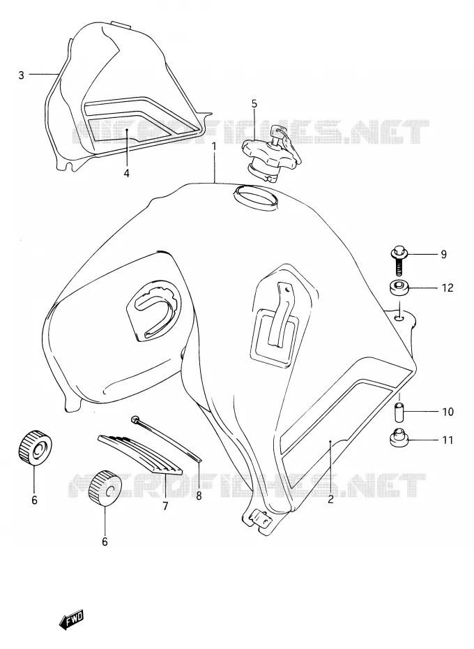 RESERVOIR D'ESSENCE (MODELE L) Suzuki MOTO 650 DR 1990  DR650RSL(E2)