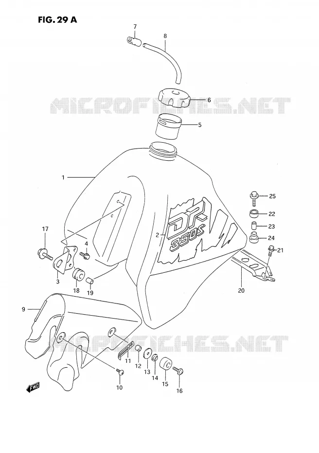 RESERVOIR D'ESSENCE (MODELE M E24) Suzuki MOTO 350 DR 1994  DR350SR(E2)