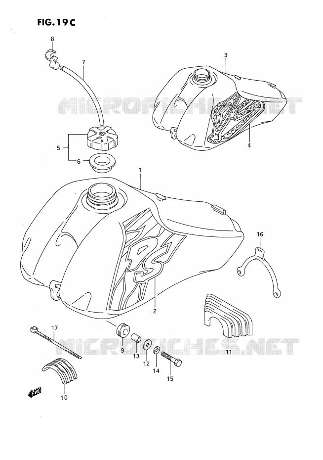 RESERVOIR D'ESSENCE (MODELE N/P) Suzuki MOTO 80 DS 1990  DS80L(E3)