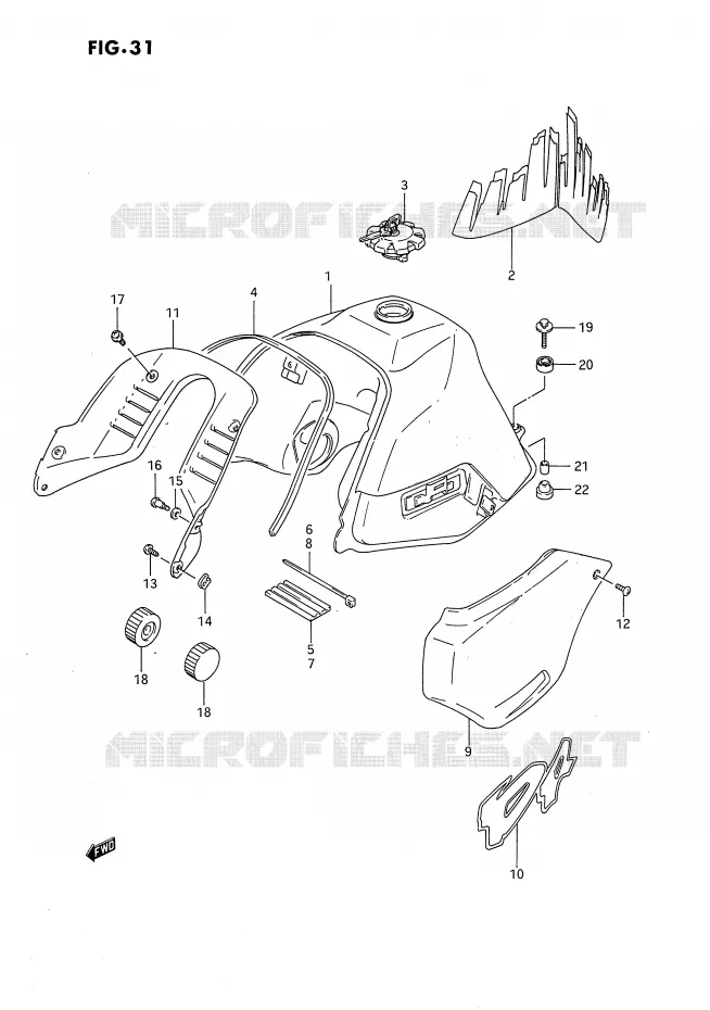 RESERVOIR D'ESSENCE (MODELE N) Suzuki MOTO 650 DR 1994  DR650RR(E4)