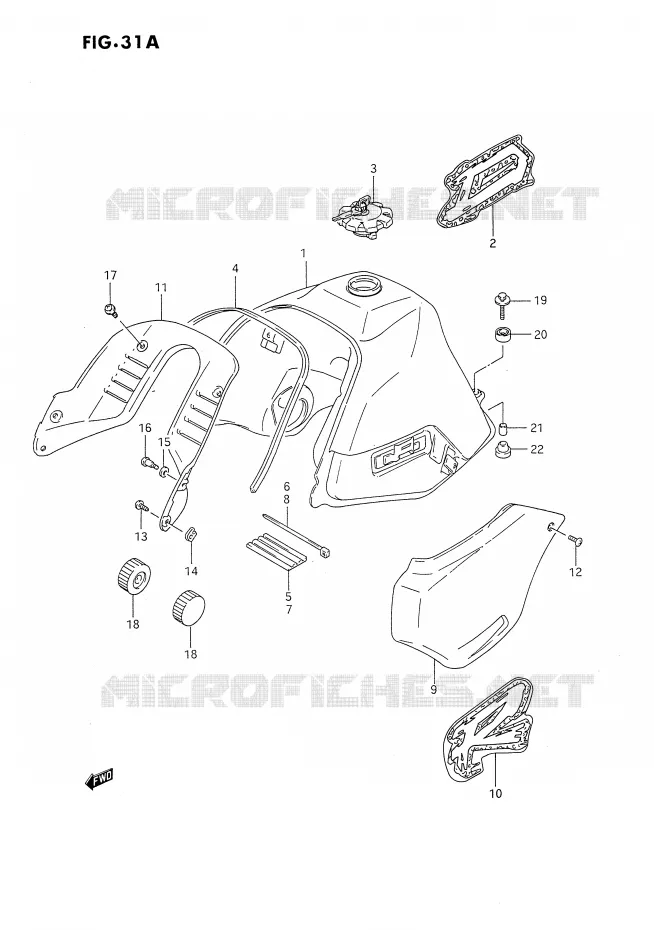 RESERVOIR D'ESSENCE (MODELE P) Suzuki MOTO 650 DR 1994  DR650RUR(E4)