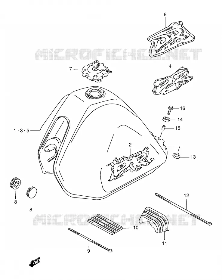 RESERVOIR D'ESSENCE (MODELE R/S/T) Suzuki MOTO 125 DR 1995  DR125SES(E4)