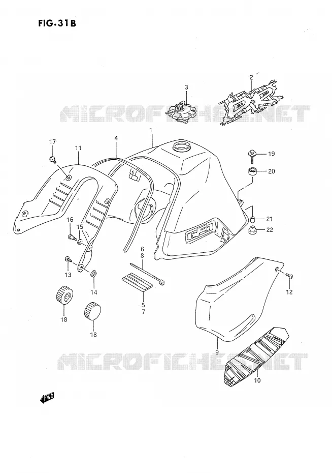 RESERVOIR D'ESSENCE (MODELE R) Suzuki MOTO 650 DR 1992  DR650RN(E4)