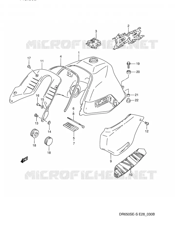 RESERVOIR D'ESSENCE (MODELE R) Suzuki MOTO 650 DR 1992  DR650SN(E28)