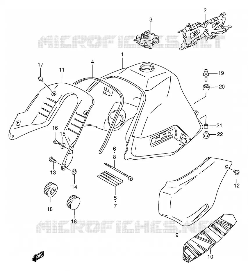 RESERVOIR D'ESSENCE (MODELE R) Suzuki MOTO 650 DR 1994  DR650REUR(E2)