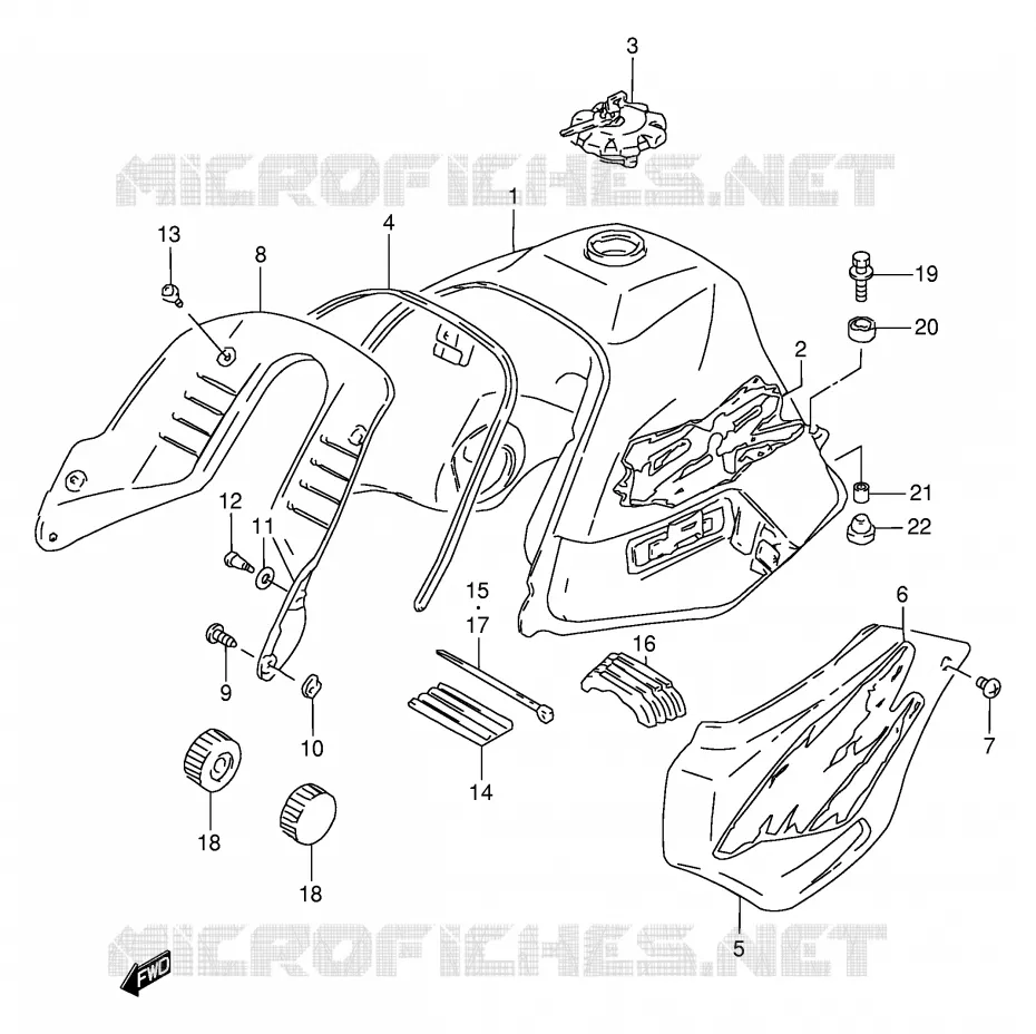 RESERVOIR D'ESSENCE (MODELE S) Suzuki MOTO 650 DR 1994  DR650RER(E2)