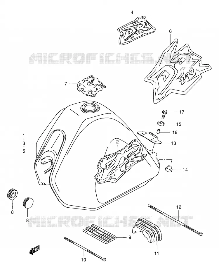 RESERVOIR D'ESSENCE (MODELE S/T/V) Suzuki MOTO 200 DR 1995  DR200SES(E24)