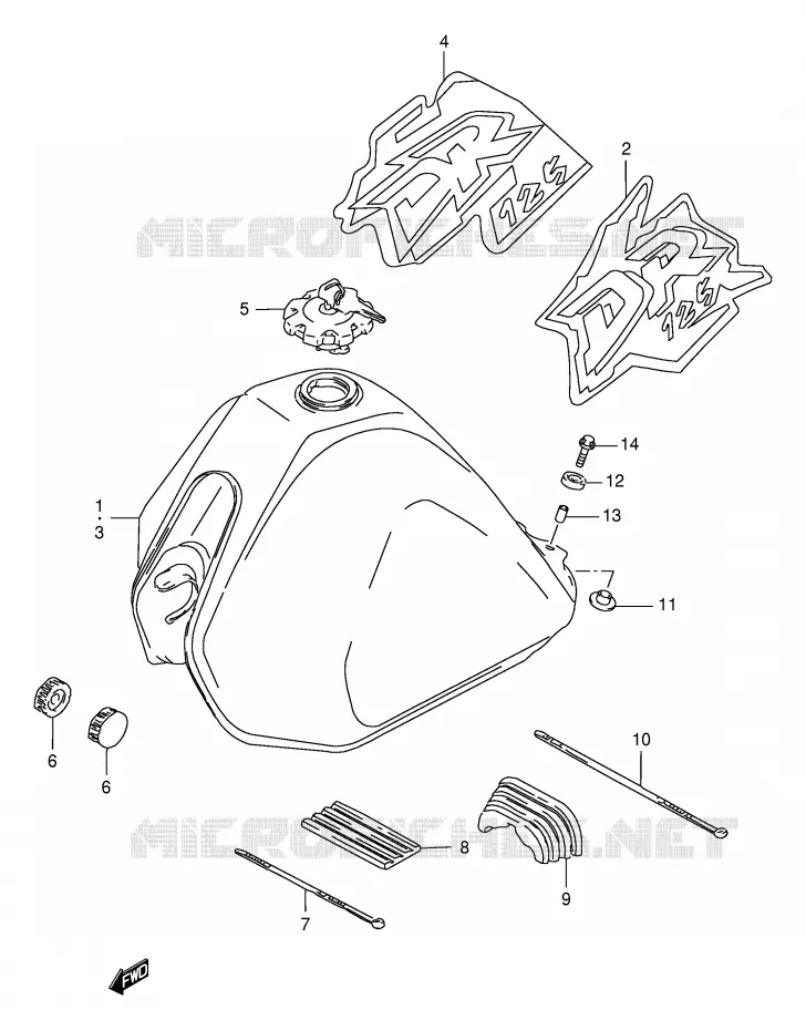 RESERVOIR D'ESSENCE (MODELE V/W) Suzuki MOTO 125 DR 1995  DR125SES(E4)