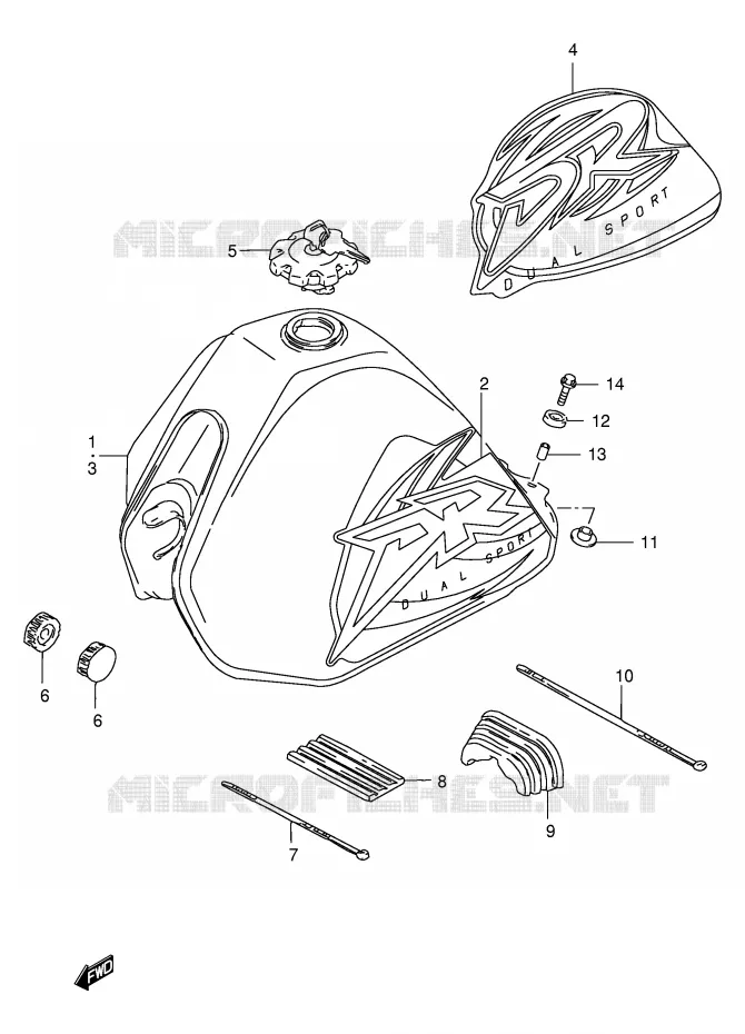 RESERVOIR D'ESSENCE (MODELE X/Y) Suzuki MOTO 125 DR 1997  DR125SEV(E4)