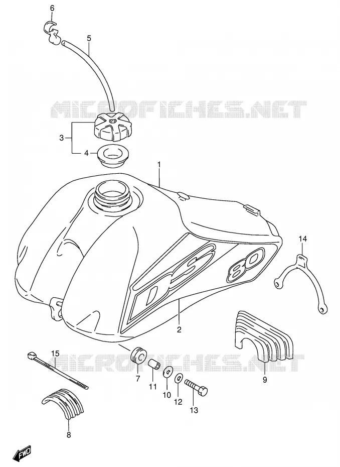 RESERVOIR D'ESSENCE (MODELE Y) Suzuki MOTO 80 DS 1999  DS80X(E3/E28)